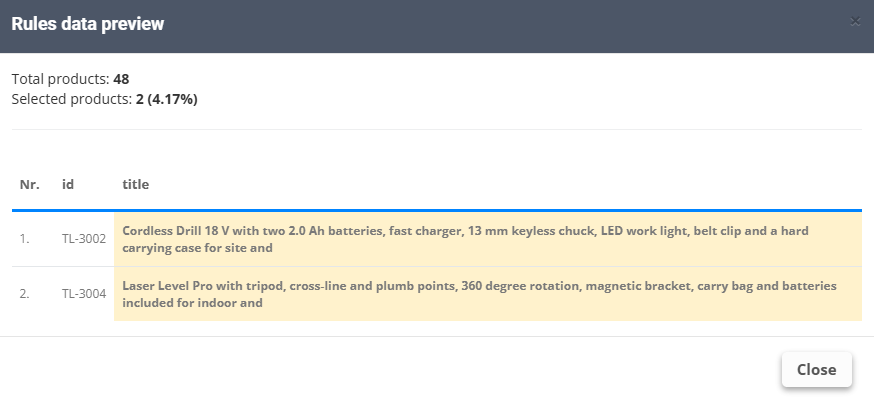 Changes preview: the two titles of 154 and 157 characters are cut after the last whole word - 145 and 144 characters