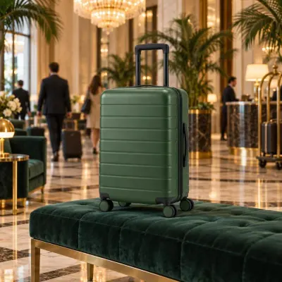 Hard shell suitcase - Hotel lobby - luxury