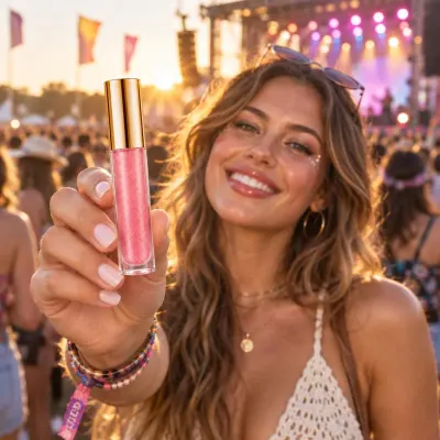 Glitter lip gloss tube - Festival - friends