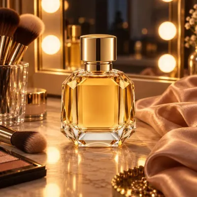 Gold perfume bottle - Vanity - evening glow