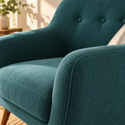 Teal mid-century armchair - Close-up