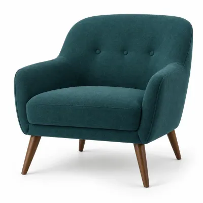 Teal mid-century armchair - the product photo