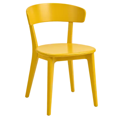 Yellow lacquered chair - Transparent - three-quarter view