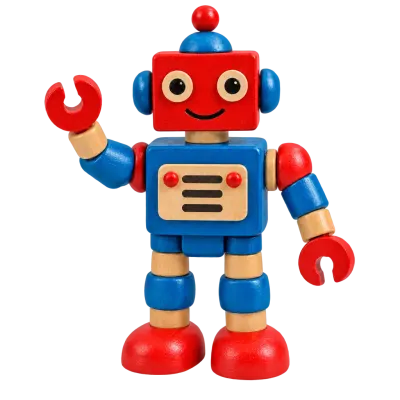 Wooden toy robot - Transparent - for your layers