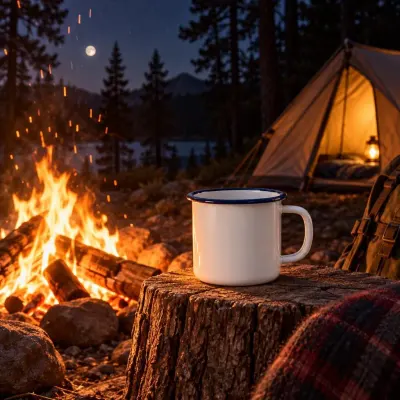 Enamel camping mug - Campfire - night
