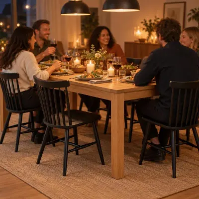 Oak dining table for six - Dinner with friends