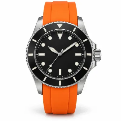 Diver watch with orange strap - the product photo from the feed