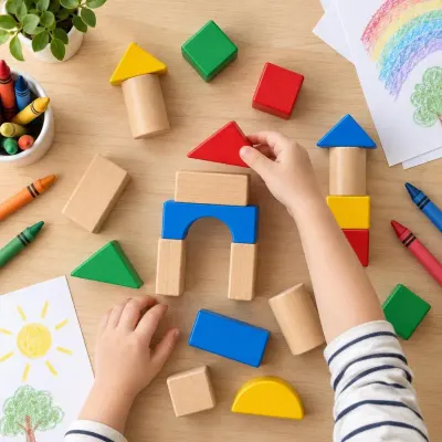Chunky wooden building blocks - Building - from above