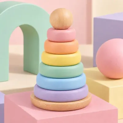 Pastel stacking rings - Studio - pastel shapes
