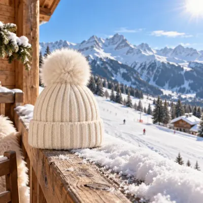 Cream knit beanie - Winter holiday - chalet