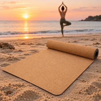 Cork yoga mat - Yoga - beach sunrise