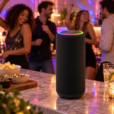 Glowing party speaker - House party - friends