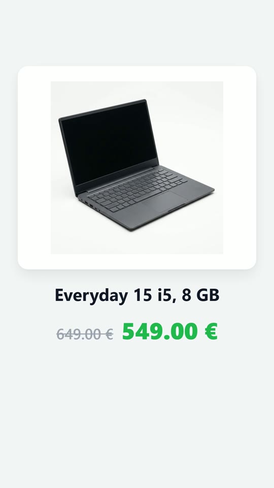 Laptop Price Grid - video made from a prompt