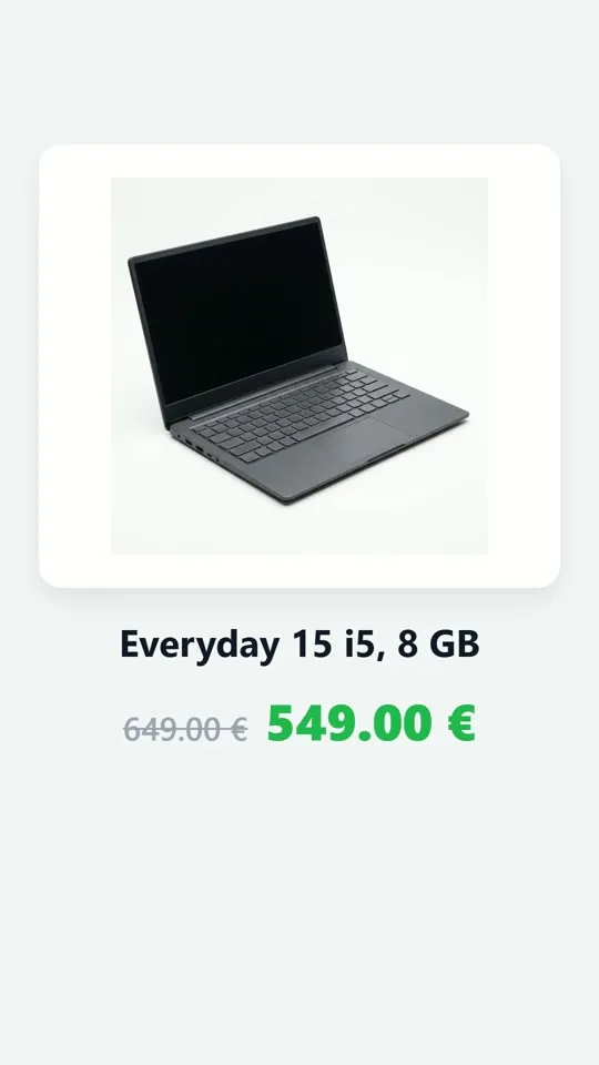 Laptop Price Grid - video made from a prompt